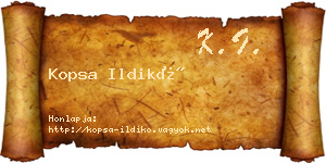 Kopsa Ildikó névjegykártya
