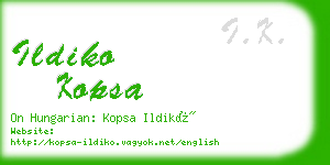 ildiko kopsa business card